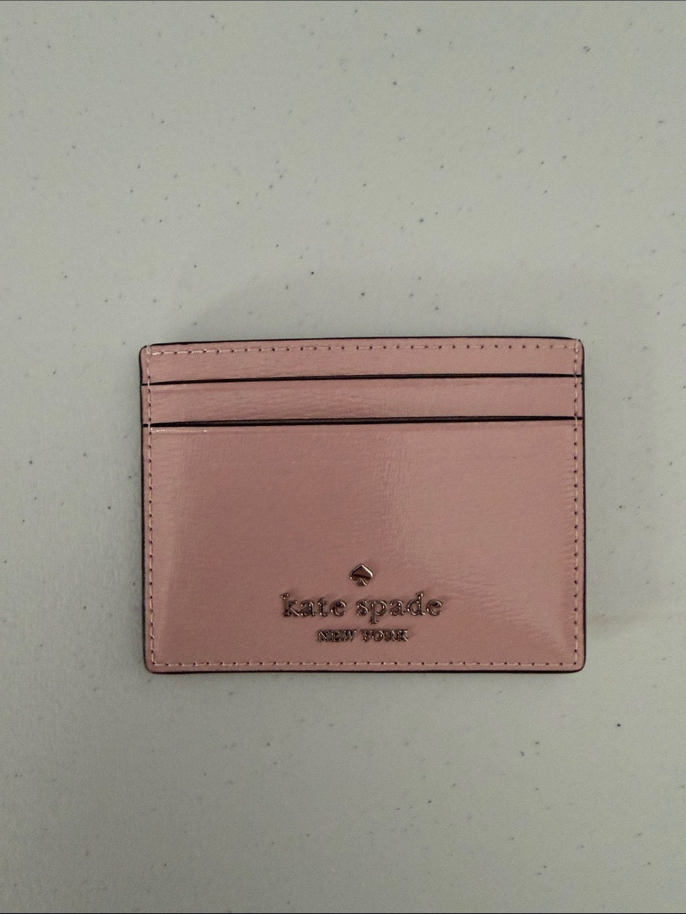 kate spade Pink Leather Card Case with Gold Logo